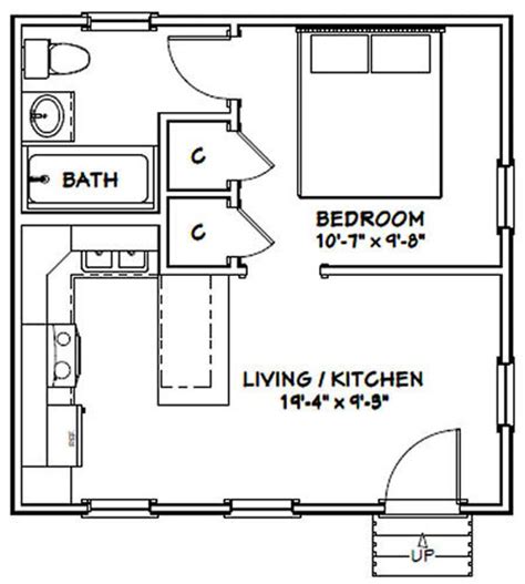 1 bedroom apartment floor plans 500 sf du apartments floor plans. 20x20 Tiny House 1-Bedroom 1-Bath 400 sq ft PDF Floor ...
