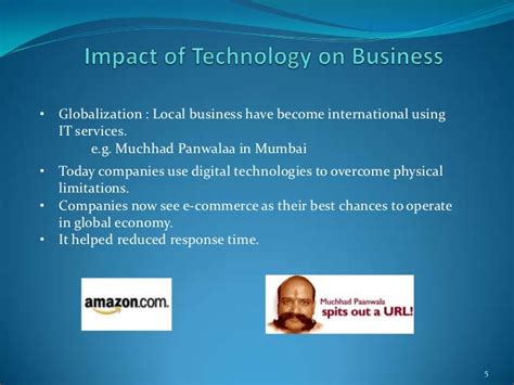 Impact Of Technology On Business The Impact Of Technology On Our