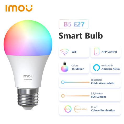 Imou B5 Smart Light Bulb Control Lamp E27 Base Dimmable Light Led Lamp