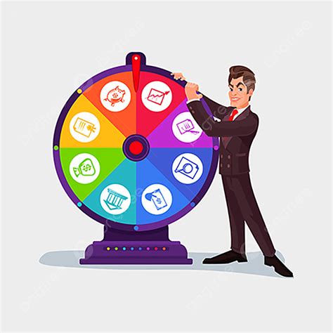 Fortune Wheel Vector Hd Images Business Man Spinning The Wheel Of