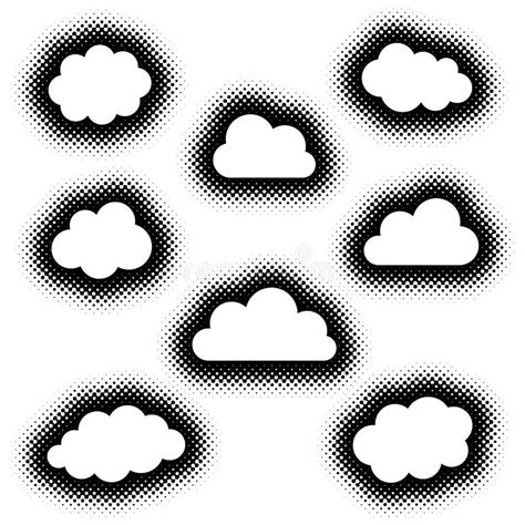 Various Creative Clouds Icons Collection Stock Vector Illustration Of