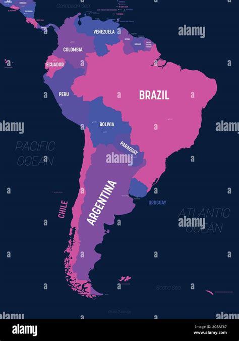 Mappa Del Sud America Mappa Politica Dettagliata Del Continente