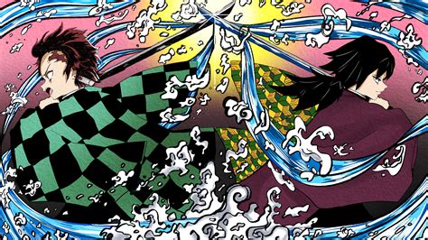 Demon Slayer Giyuu Tomioka Tanjirou Kamado With Swords 4K 5K HD Anime