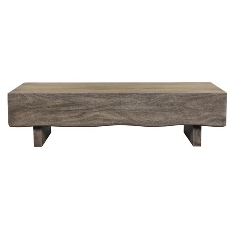 Contemporary Solid Acacia Wood Slab Coffee Table
