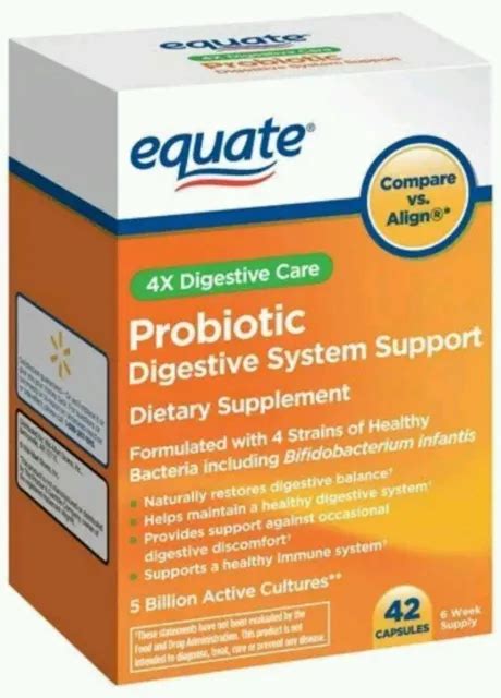 Equate Probiotic Digestive System Support Capsules 42ct Total Exp 26