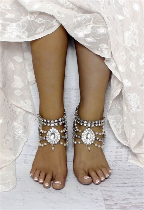 Cassidy Anklets Bridal Anklet Wedding Anklet Bridal Foot Jewelry Silver
