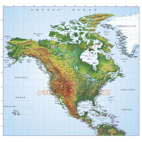 North America Strong Relief Map In Illustrator Cs Format