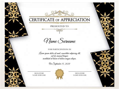 Elegant Certificate Of Appreciation Printable Certificate Etsy
