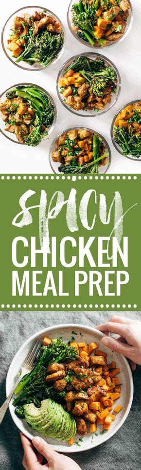 Toss the chicken pieces with the spices and a quick stream of olive oil. Spicy Chicken Sweet Potato Meal Prep Magic Bowls | Recipe ...