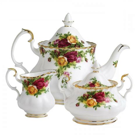 Royal Albert Old Country Roses 3-Piece Tea Set.