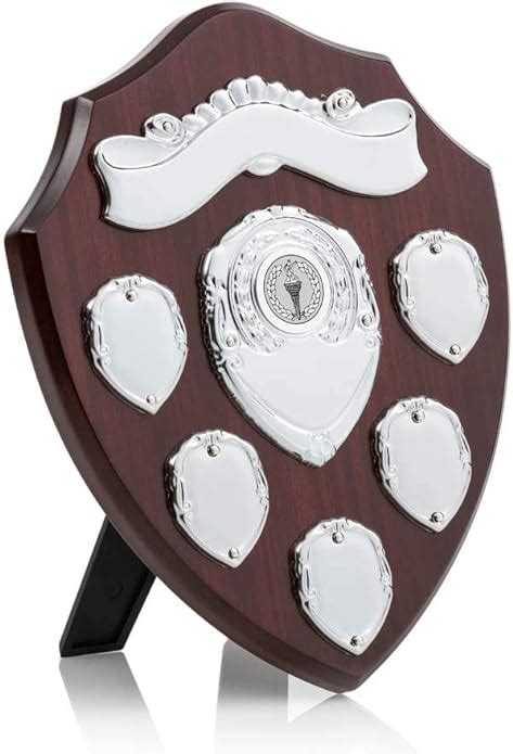 Personalised 8 Inch Perpetual Annual Shield Awardtrophy With 5
