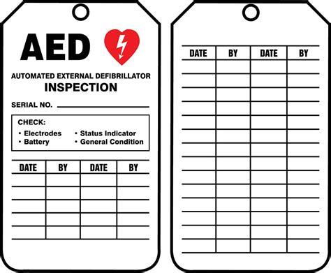 Aed Inspection Tag Printable