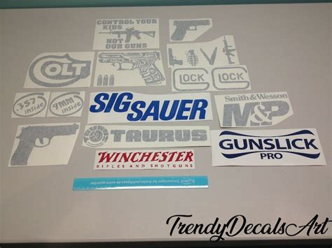Gun Decals Gun Stickers Set Of 15 Decals Gun Brand Decals Etsy