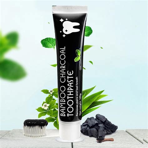 Bamboo Charcoal Toothpaste Mint Teeth Whitening Black Remove Stains Bad