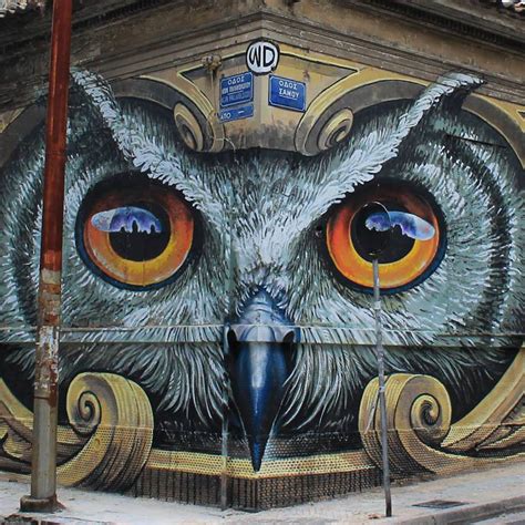 Artist Completely Transforms Intersection With Incredible Owl Mural