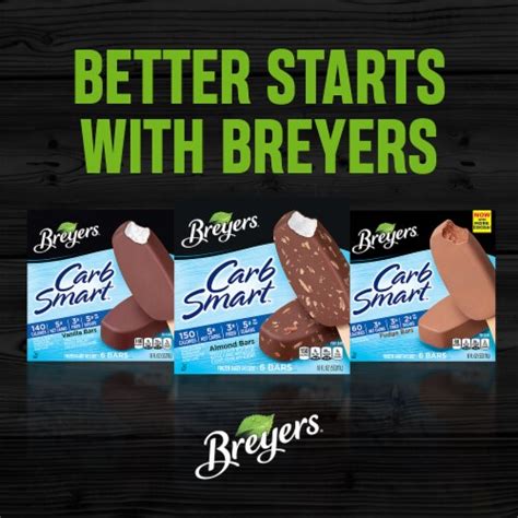 Breyers Carbsmart Fudge Bars Frozen Dairy Dessert 6 Ct 3 Fl Oz