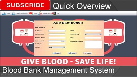 Quick Overview Blood Bank Management System In Java Jframe Mysql