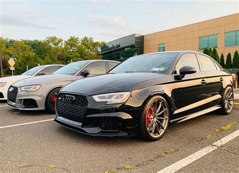 Audi Rs3 8v Sedan Black With Forged Alti Gt1 Aftermarket Wheels Audi