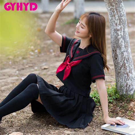 Gyhyd 2019 Summer Short Sleeved Japanese Sailor Uniform School Girls