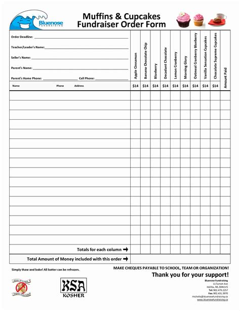 Creating A Successful Fundraiser Order Form Template Free Sample