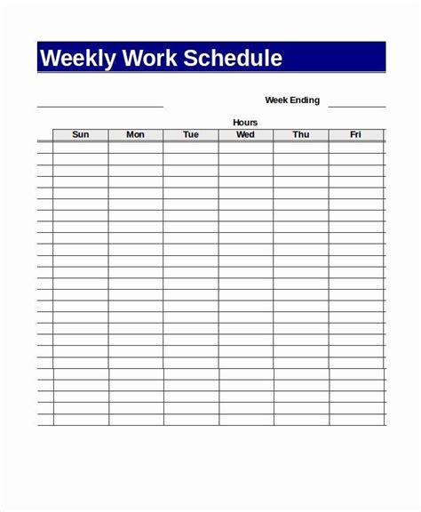 Work Week Schedule Template Best Of Weekly Work Schedule Template Pdf