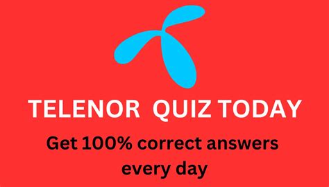 Telenor Quiz Today 8 January 2024 Telenor Answers Today