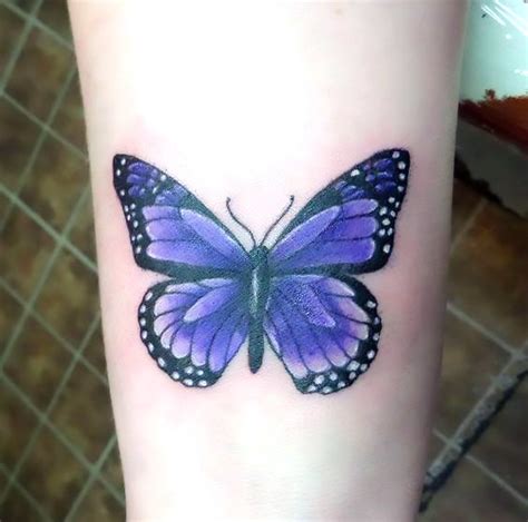 Simple Purple Butterfly Tattoo Idea