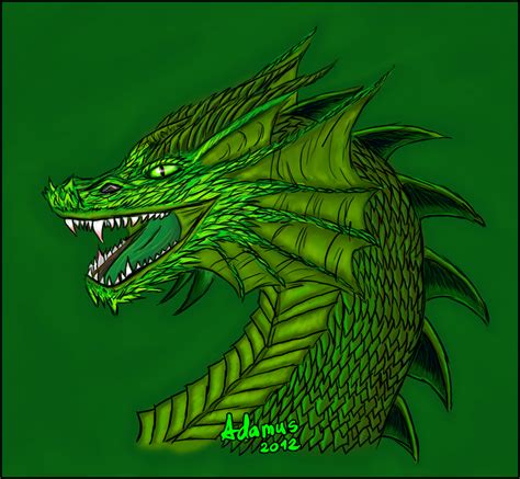 Green Dragon Head By Pauladamus On Deviantart