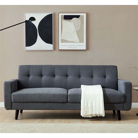 Kepooman 79 Mid Century Modern Velvet Fabric Loveseat Sofa Couch Bed