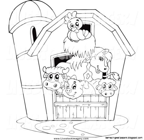 Outline Farm Animals Clipart Black And White Rectangle Circle