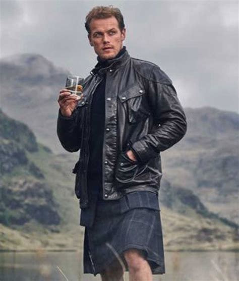 Men In Kilts A Roadtrip With Sam Heughan Biker Leather Jacket