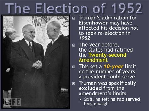 The Election Of 1952 Trumans Admiration For Eisenhower May Have