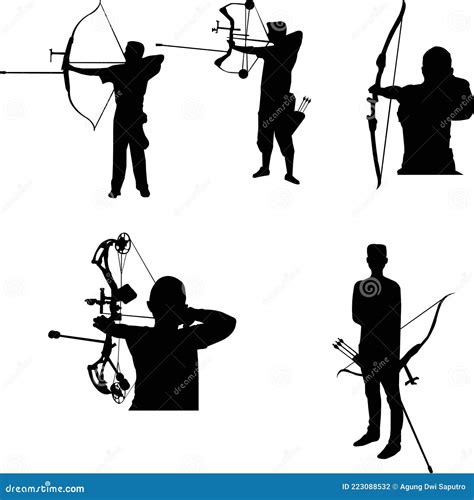 World Archery Championships Silhouettes Stock Vector Illustration Of
