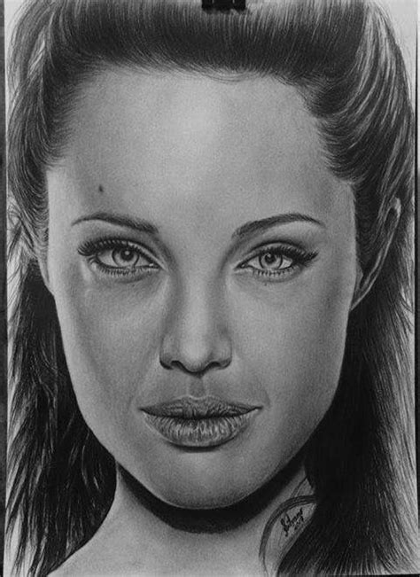 Desenho Realista Angelina Angelina Jolie Hero