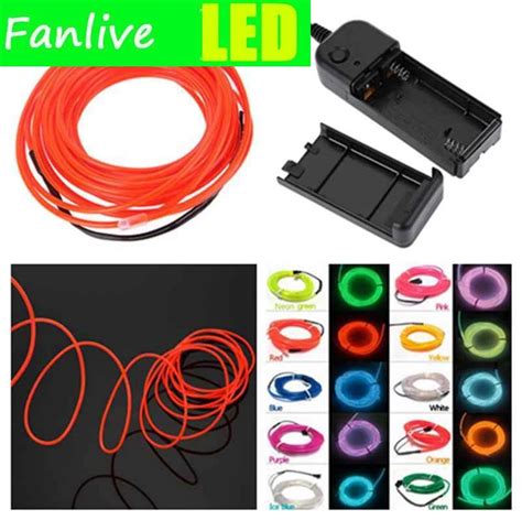 Lights And Lighting 2m 3v Flexible Neon Light Glow El Wire Rope Tape