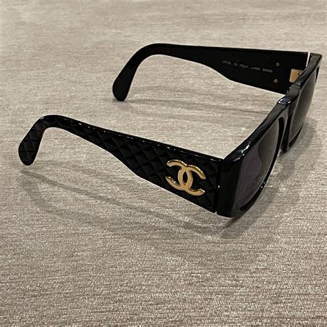 Vintage Chanel Sunglasses Black Cc Logos 6017a Etsy Uk