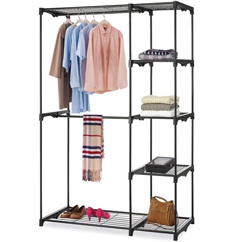Closet organizers can be roughly divided into two categories: iMounTEK Metal Closet Deluxe Double Rod Freestanding ...