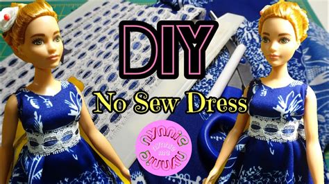 How To No Sew And Easy Doll Clothes Diy Barbie Dress Nynnie Youtube