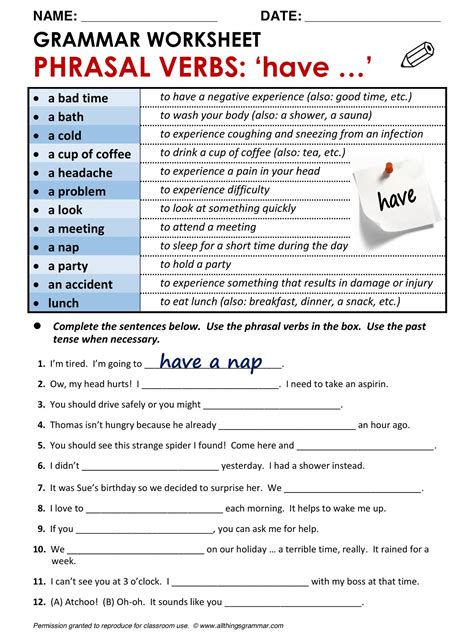 Grammar Worksheets For Esl Students