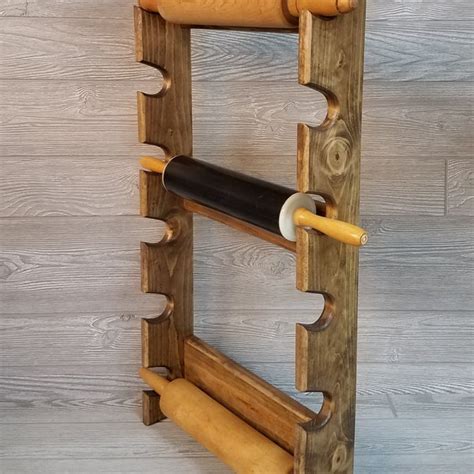 Rolling Pin Holder For Wall Etsy