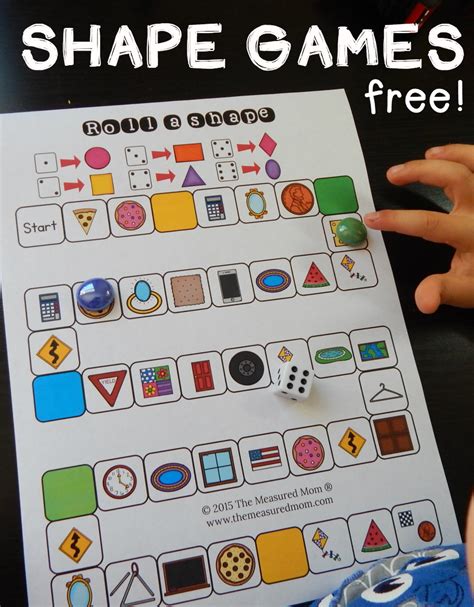 Free Shape Identification Games From The Measured Mom Teaching Preschool Math Classroom