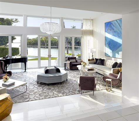 Miami Vice House Waterfront Living Room Modern White Living Room