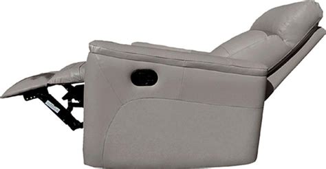 Light Grey Italian Leather Manual Recliner Sofa Contemporary Esf 8501