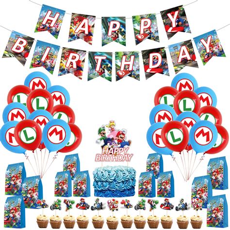 Buy Super Mario Birthday Party Supplies Mario Kart Theme Party Supplies