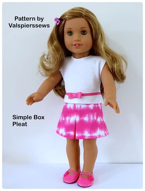Doll Clothes Patterns By Valspierssews Putting A Box Pleat In The Free