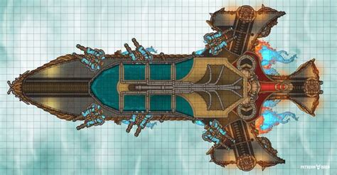 The Kingsblade 50x27 Airship Battlemap Airship Art Fantasy Map