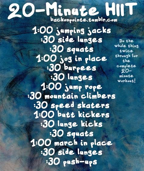 20 Minute Workout Exercise Tips Pinterest