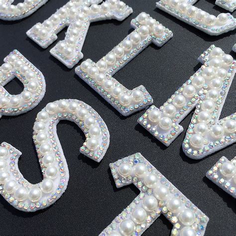 Rhinestone Pearl Alphabet Letter Applique 3d Iron On Letters Etsy