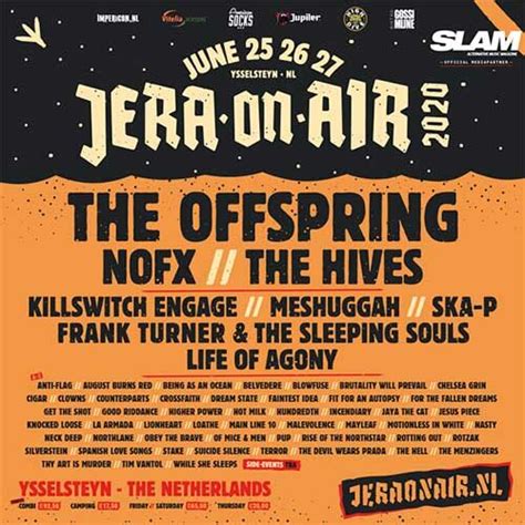 Enter your name and email address to receive special offers, deals and updates. Jera On Air: Neuzugänge beim Line-up - SLAM