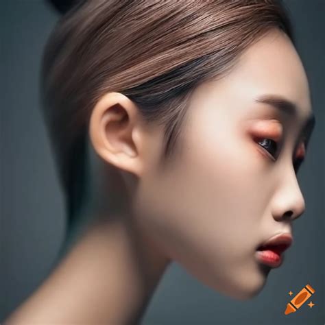 Side Profile Of An Asian Model With Detailed Ear